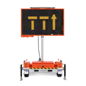 Small OPTRAFFIC Solar Powered Full Matrix Sign Trailer